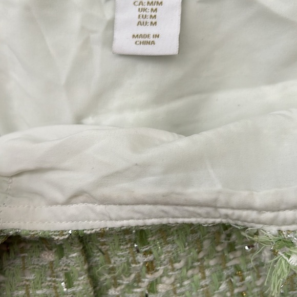 House of Harlow 1960 Tweed Green & Gold Mini Dress Size M - Picture 12 of 13